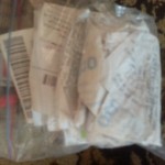 school supplies receipt bag.