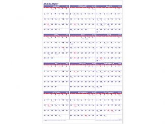 AT-A-GLANCE Yearly Wall Calendar 24x36